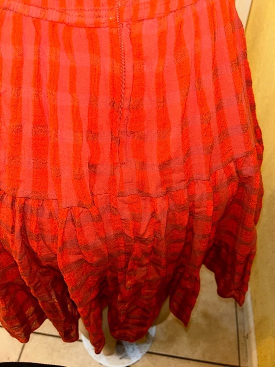 Trixxi Red Tie-Front Puff Sleeve Asymmetrical Dress - Picture 6 of 7